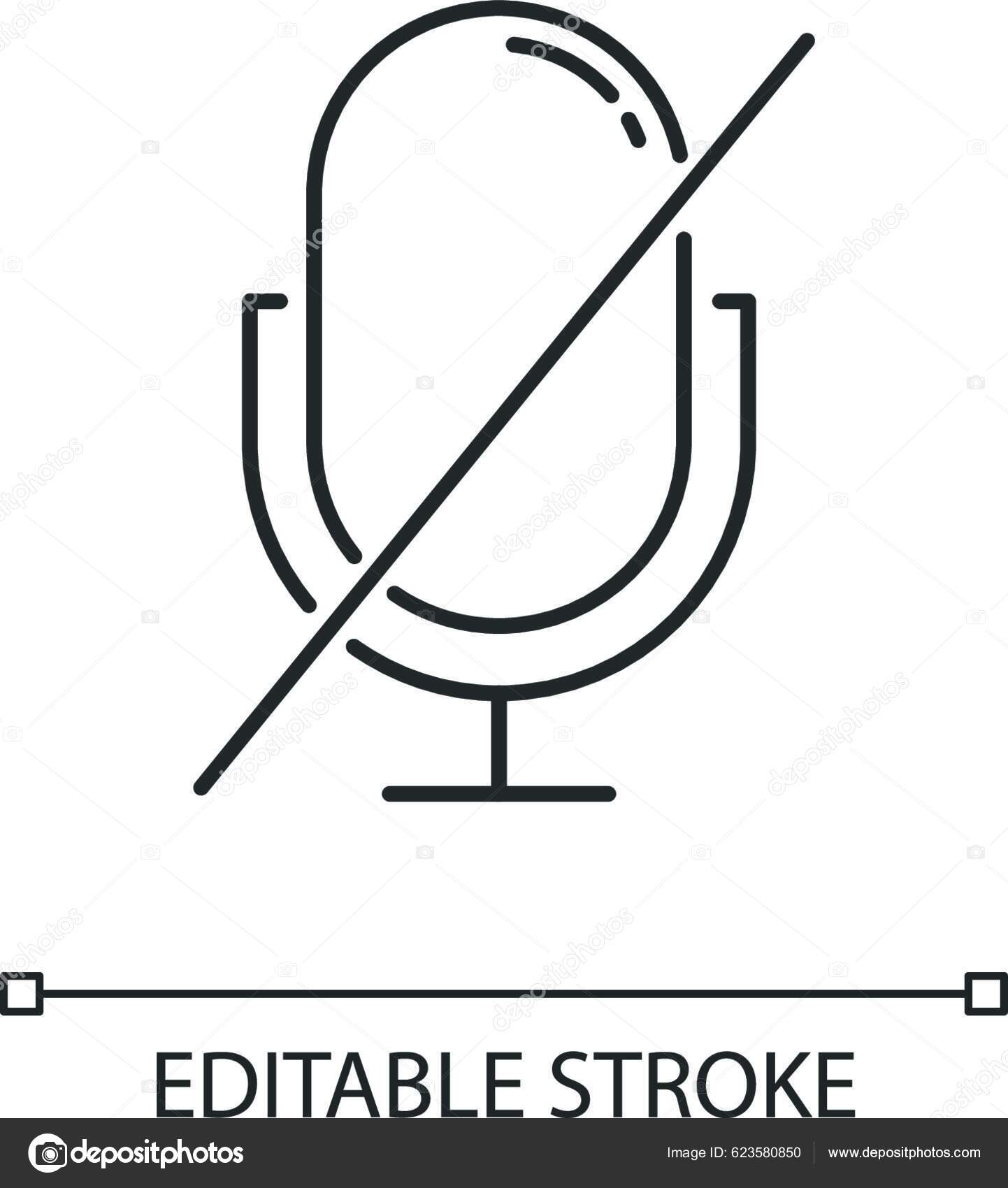 Microphone Forbidden Linear Icon Sound Recorder Error Notification