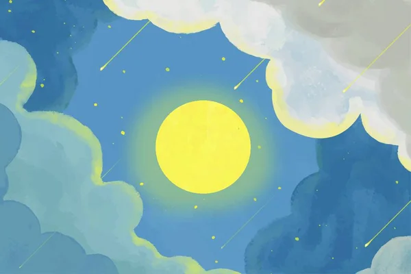 Background Clouds Full Moon Space Your Text — ストックベクタ