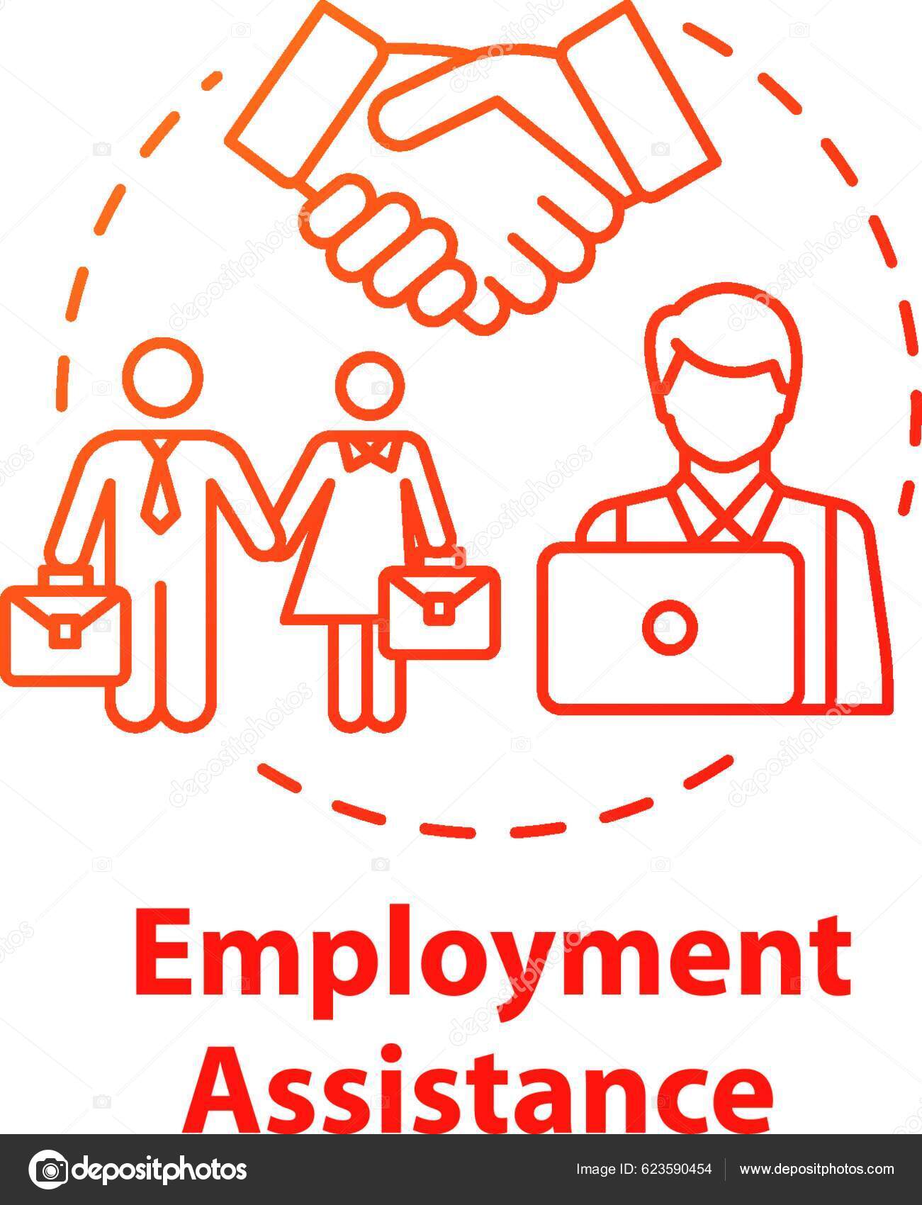 Employment Assistance Concept Icon Hiring Job Position Career Application  Graduate Stock Vector by ©YAY_Images 623590454, image size:1301x1700