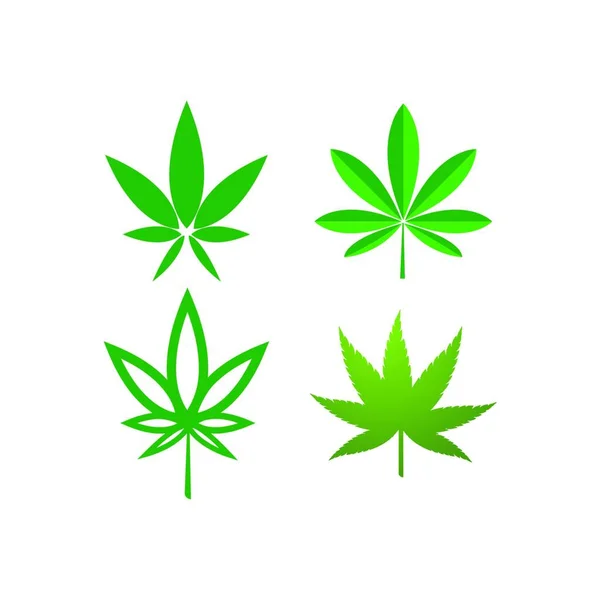 Cannabis Marijuanna Logo Ilustração Vetor — Vetor de Stock