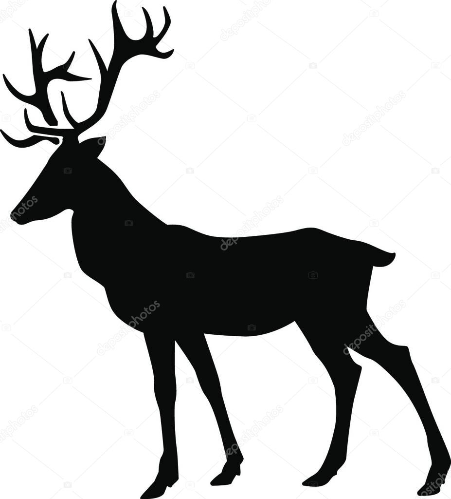 Vettoriale stockSagoma Cervo Cervo Con Grandi Corna Animali Selvatici di  ©YAY_Images #623601242, image size:927x1024