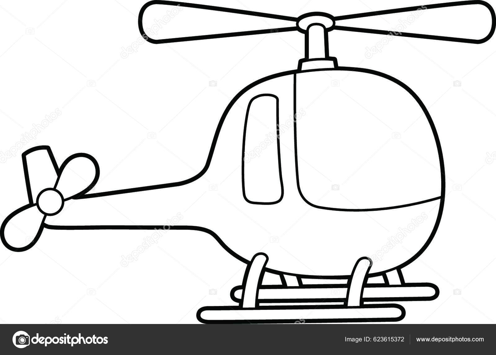 Helicopter Coloring Page Isolated Kids Stock Vector by YAY Images