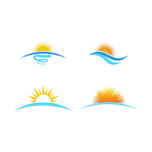 Sol Illustration Logotyp Set — Stock vektor