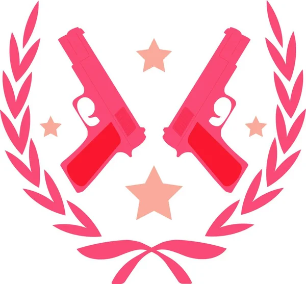 Pistols Emblem Vector Illustration — Stock Vector