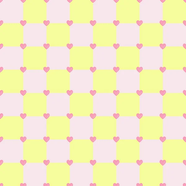 Yellow Turquoise Color Heart Pattern — Vector de stock