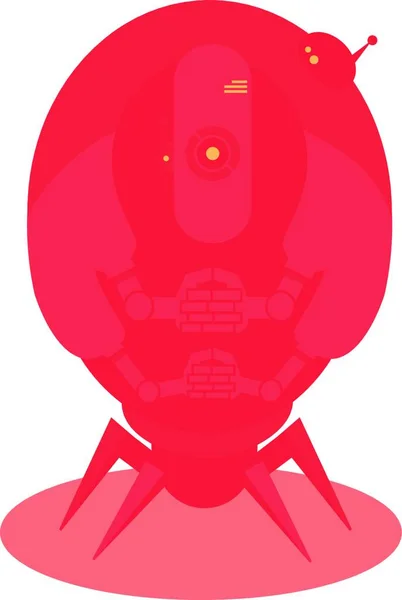 Robot Fat Red Icon — Stock Vector
