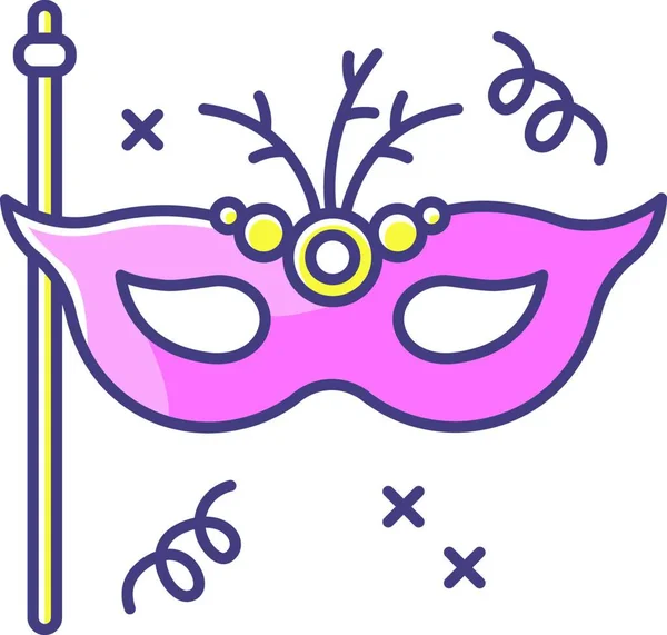 Masquerade mask RGB color icon. Theme party, luxurious ball, fashionable celebration event. Luxurious recreation, entertainment. Elegant masque, costume accessory isolated vector illustration