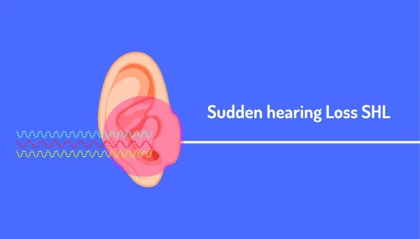 突发性听力丧失发出危险的红色克丽儿符号 表示信号进入耳朵 但听不到是直线 身体的一部分美丽的颜色 矢量图解第10页 — 图库矢量图片