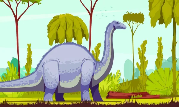 Dinosaurs Horizontal Vector Illustration — 스톡 벡터