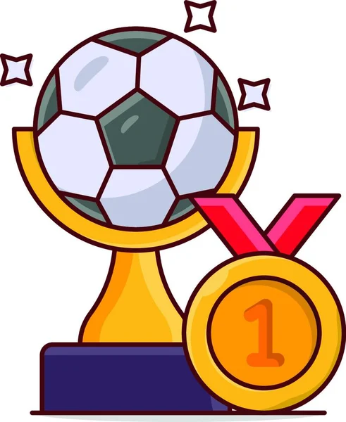 Soccer Award Web Icon Vector Illustration — Stock Vector