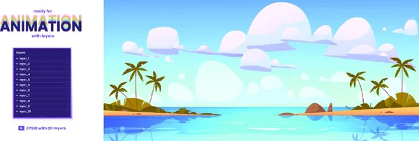 Parallax background with ocean beach landscape