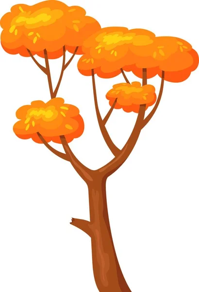 Tree Broken Branch Autumns Change Plant Foliage Game Vector Design — Stock Vector