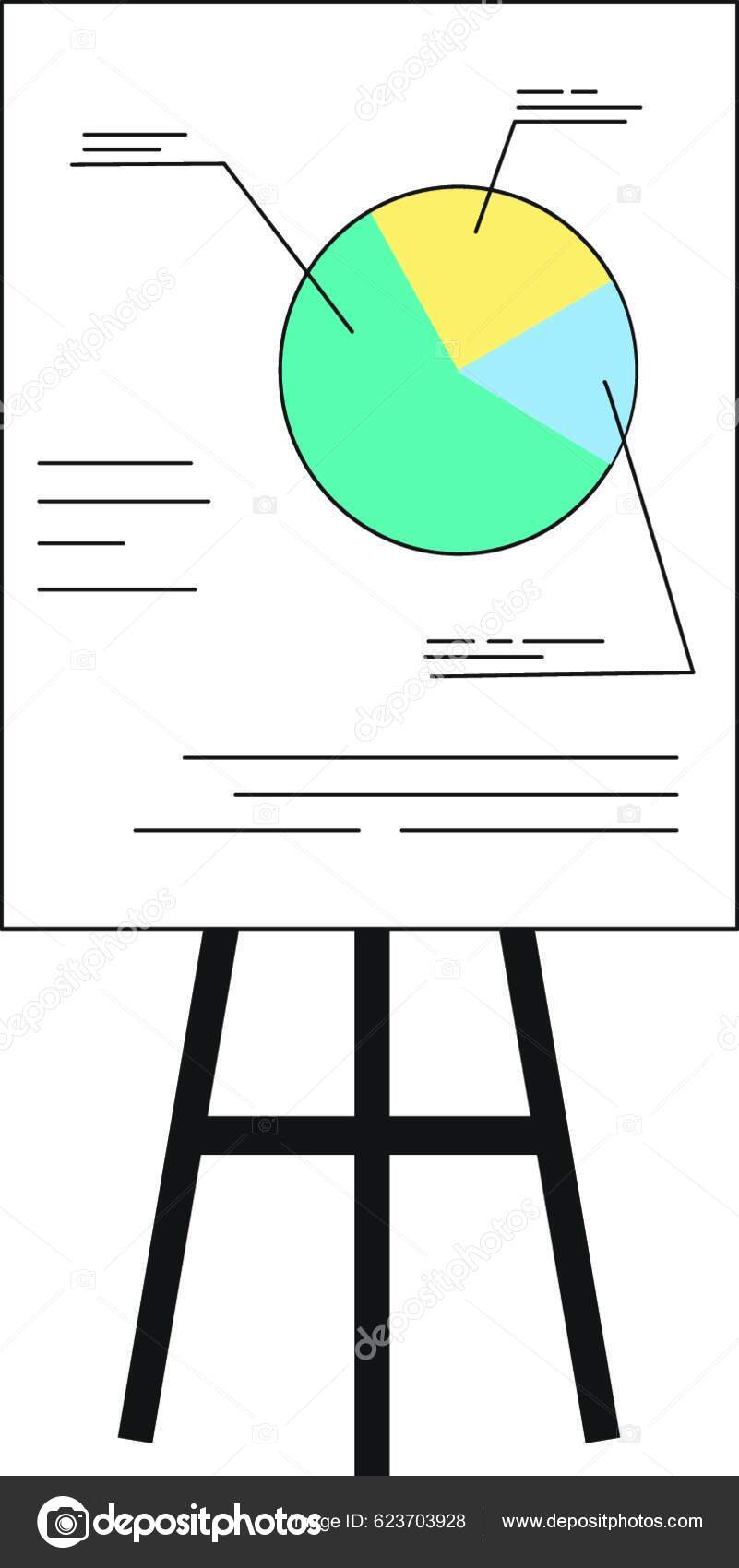 Pie Diagram Flip Chart Board Presentation Concept Stock Vector by ©YAY