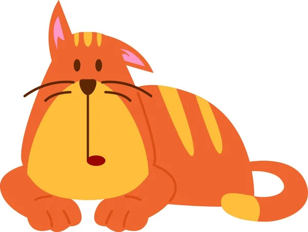Rädd Röd Katt Fluffig Tecknad Sällskapsdjur Rädsla — Stock vektor