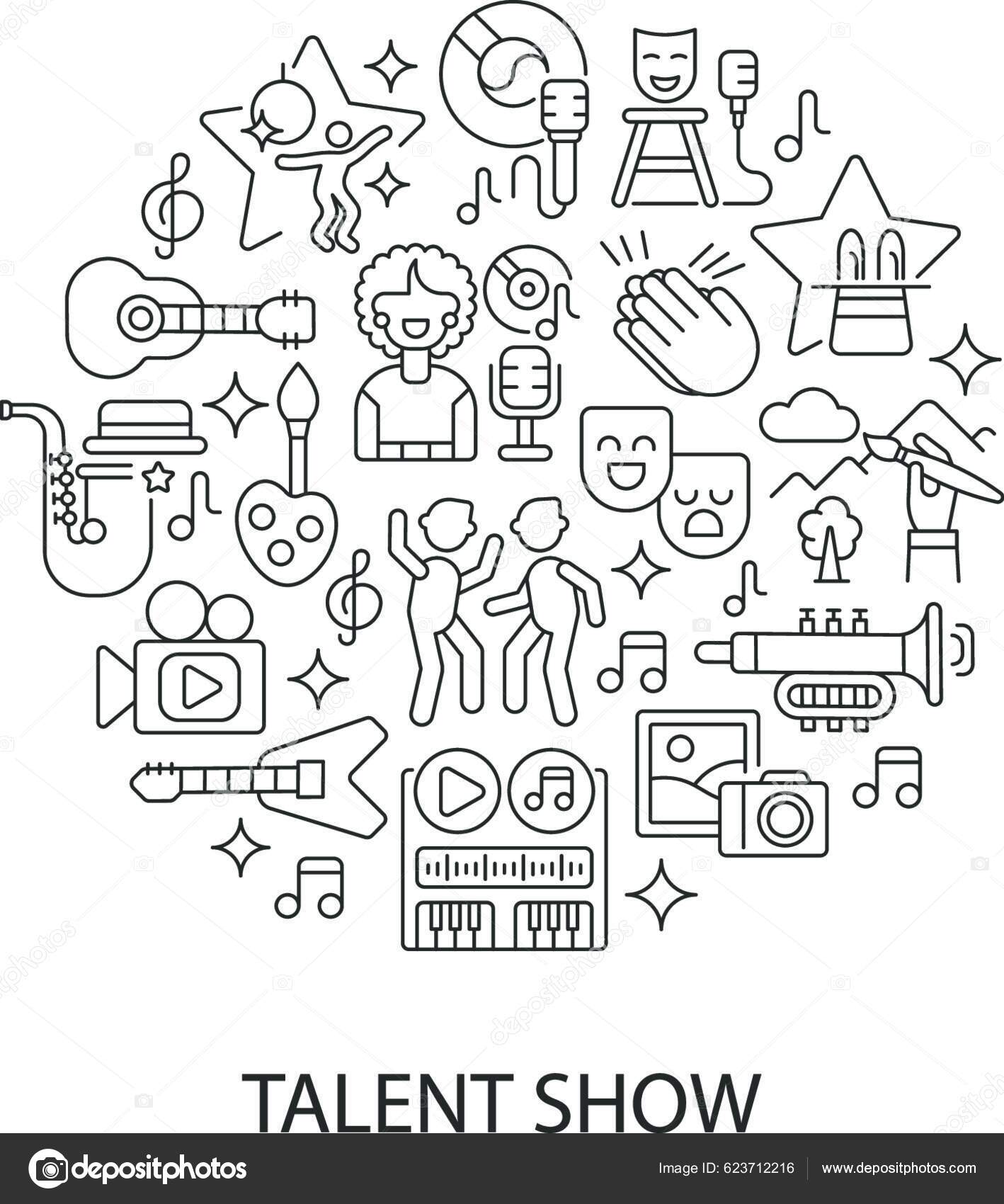 Talent Show Abstract Linear Concept Layout Headline Stock Vector By talent-show-abstract-linear-concept-layout-headline-stock-vector-by