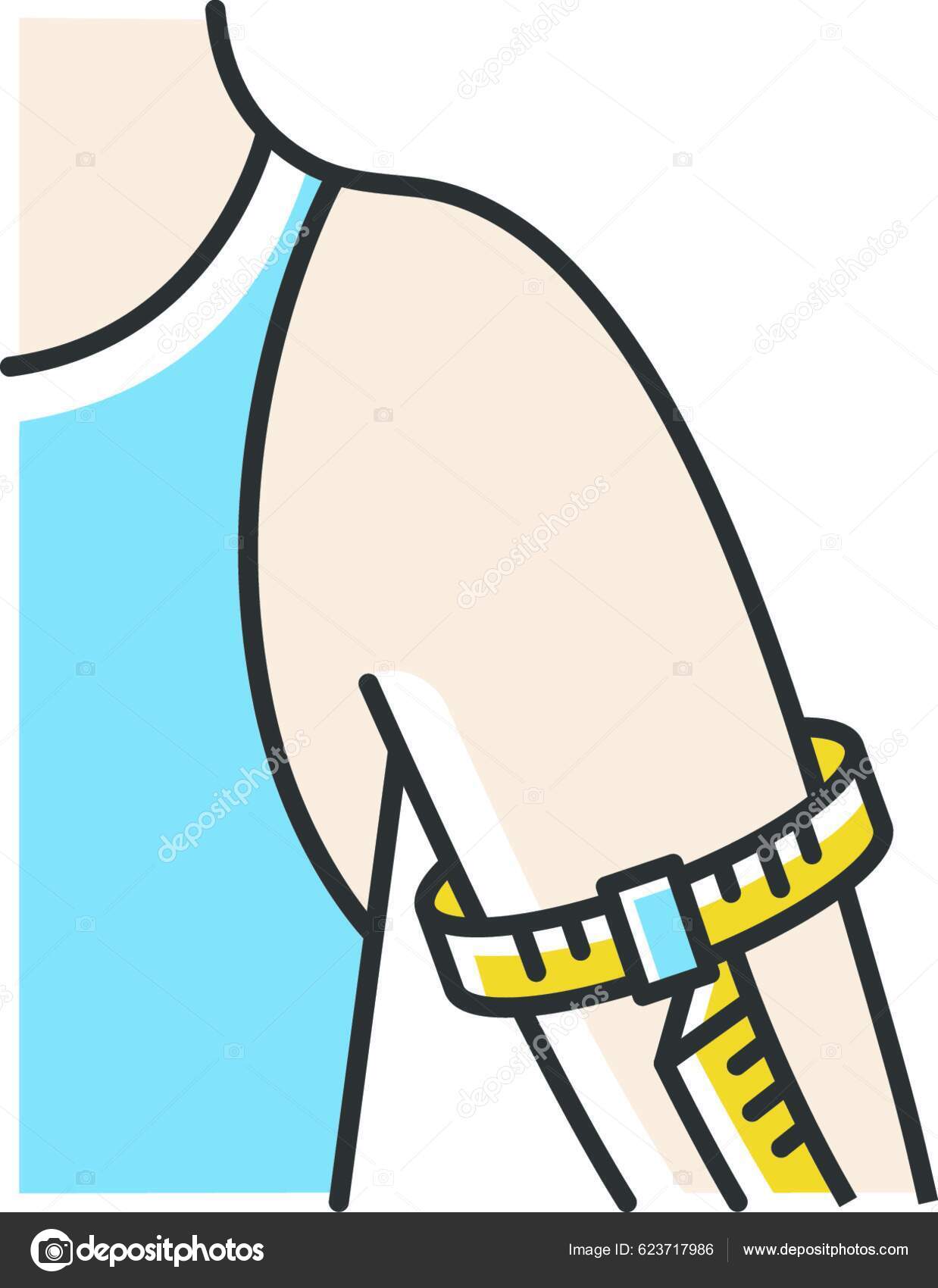 Upper Arm Circumference Rgb Color Icon Human Body Measurements