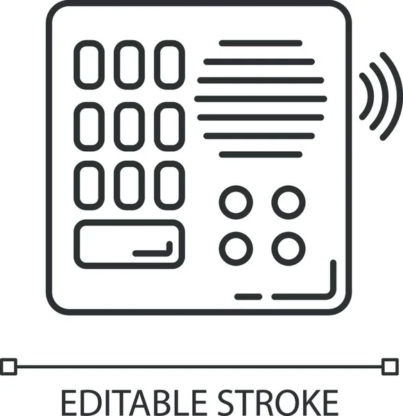 Intercom Pixel Perfekte Lineare Symbol Talkback Haustelefon Sprachkommunikation Sicherheitssystem Thin — Stockvektor