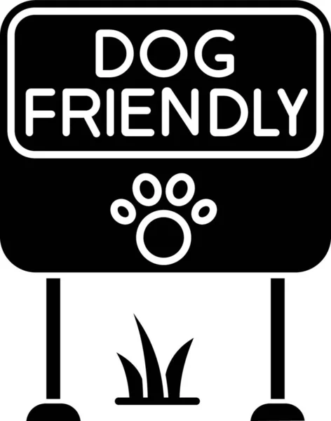 Dog Friendly Place Black Glyph Icon Doggy Allowed Park Square — Stock Vector