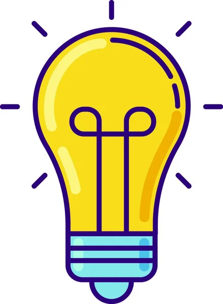 Ampoule Jaune Rvb Icône Couleur Idée Emoji Signe Inspiration Ampoule — Image vectorielle