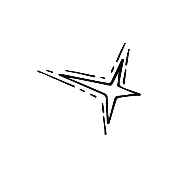 Star Line Brilla Corpo Celeste Mistero Del Cielo Notturno Simbolo — Vettoriale Stock