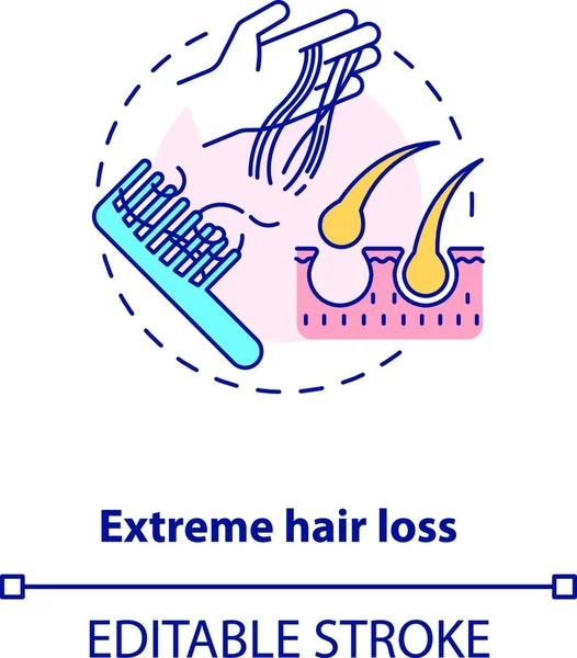 Icône Concept Perte Cheveux Extrême — Image vectorielle