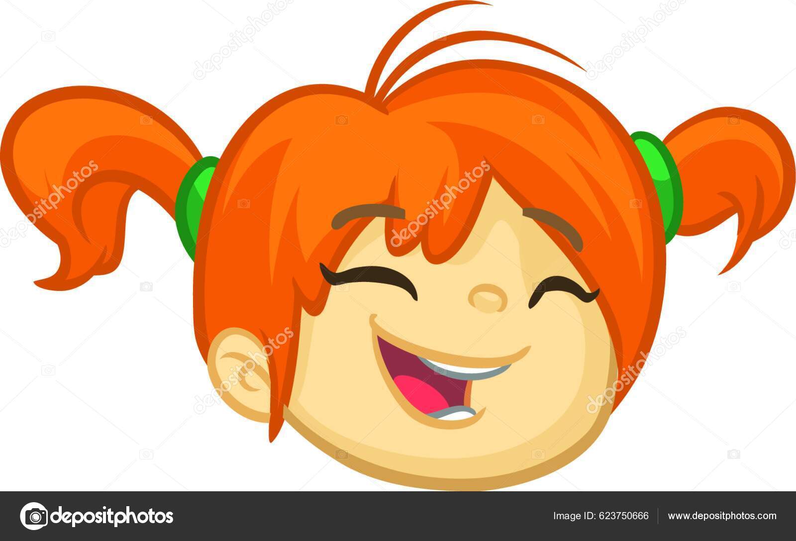 Beautiful Red Hair Girl Icon Cartoon Vector Illustration Isolated Stock ...