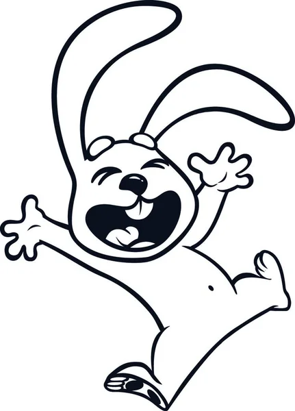 Пасхальний Мультяшний Кролик Сміліг Схвильований Векторні Ілюстрації Кролика Ізольовані — стоковий вектор