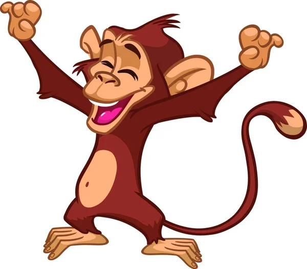 Αστεία Μαϊμού Τραγούδι Εικονογράφηση Διάνυσμα — Διανυσματικό Αρχείο