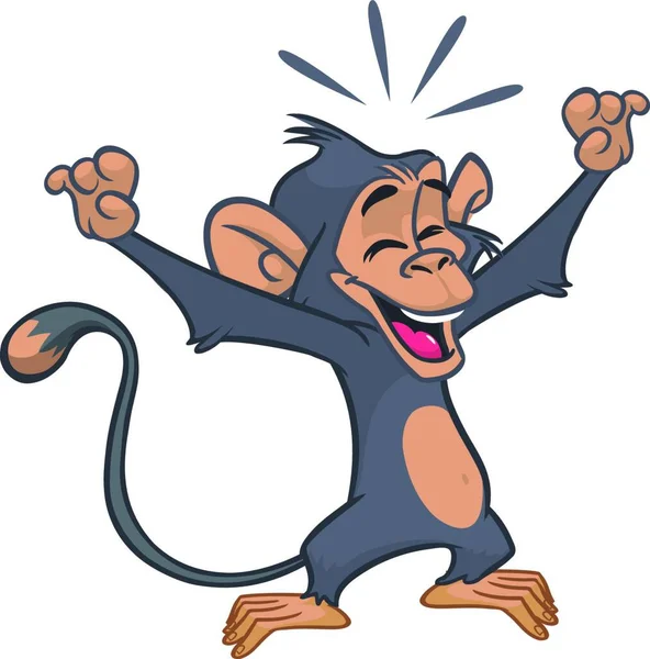 Αστεία Μαϊμού Χιμπατζής Τραγούδι Διανυσματική Εικονογράφηση Απομονωμένη — Διανυσματικό Αρχείο