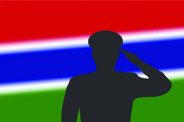 Σιλουέτα Συγκόλλησης Θολό Φόντο Σημαία Γκάμπια — Διανυσματικό Αρχείο
