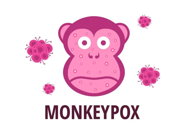 Monkey Pox Virus Outbreak Vector Design Primate Face Skin Rashes — Stock Vector