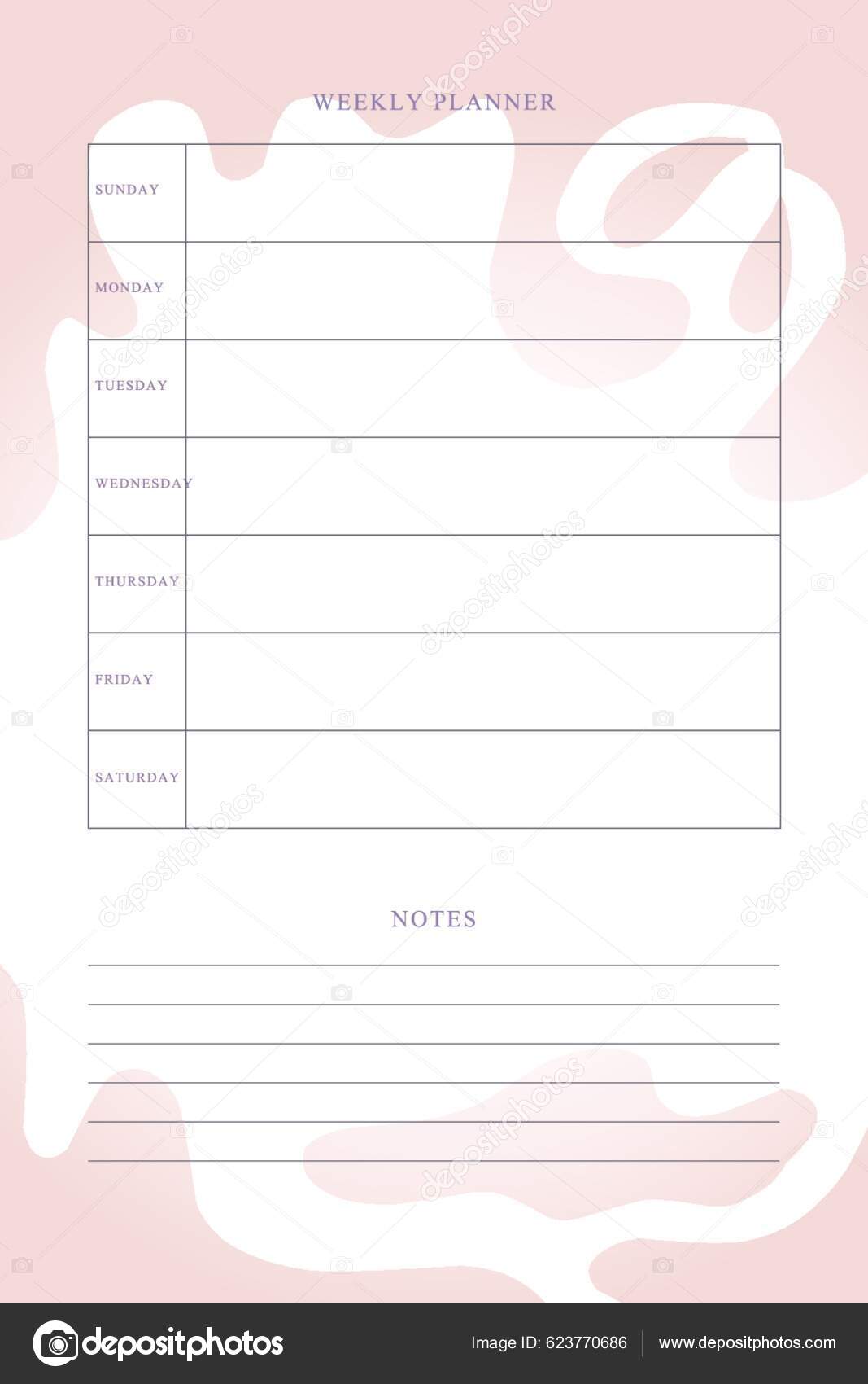Planner Daily Weekly Monthly Organizer List Cute Colorful Design Stock ...