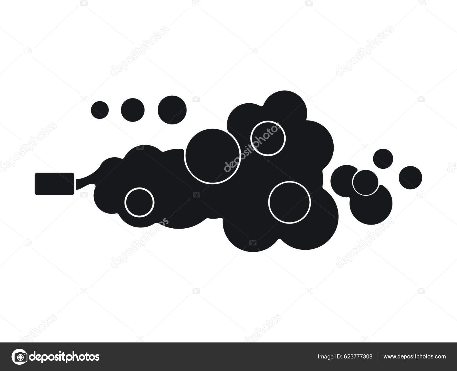 Car Exhaust Gases Silhouette Flat Style Vector Isolated White