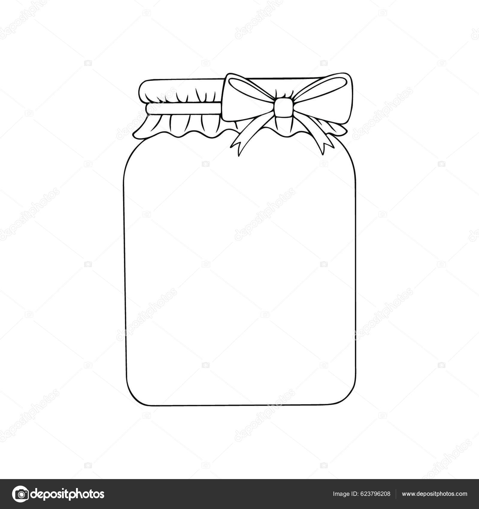 Coloring Book Glass Jar Line Art Empty Bowl Jam Hand Stock Vector by  ©YAY_Images 623796208