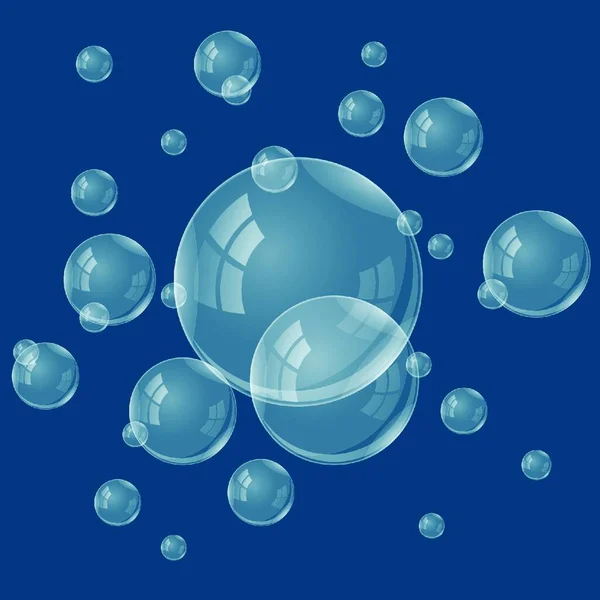 Sada Vodních Bublin Odrazy Pozadí Bublin — Stockový vektor