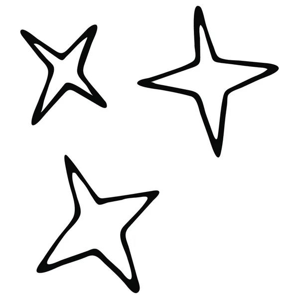 Handritad Stjärna Isolerad Vit Bakgrund — Stock vektor