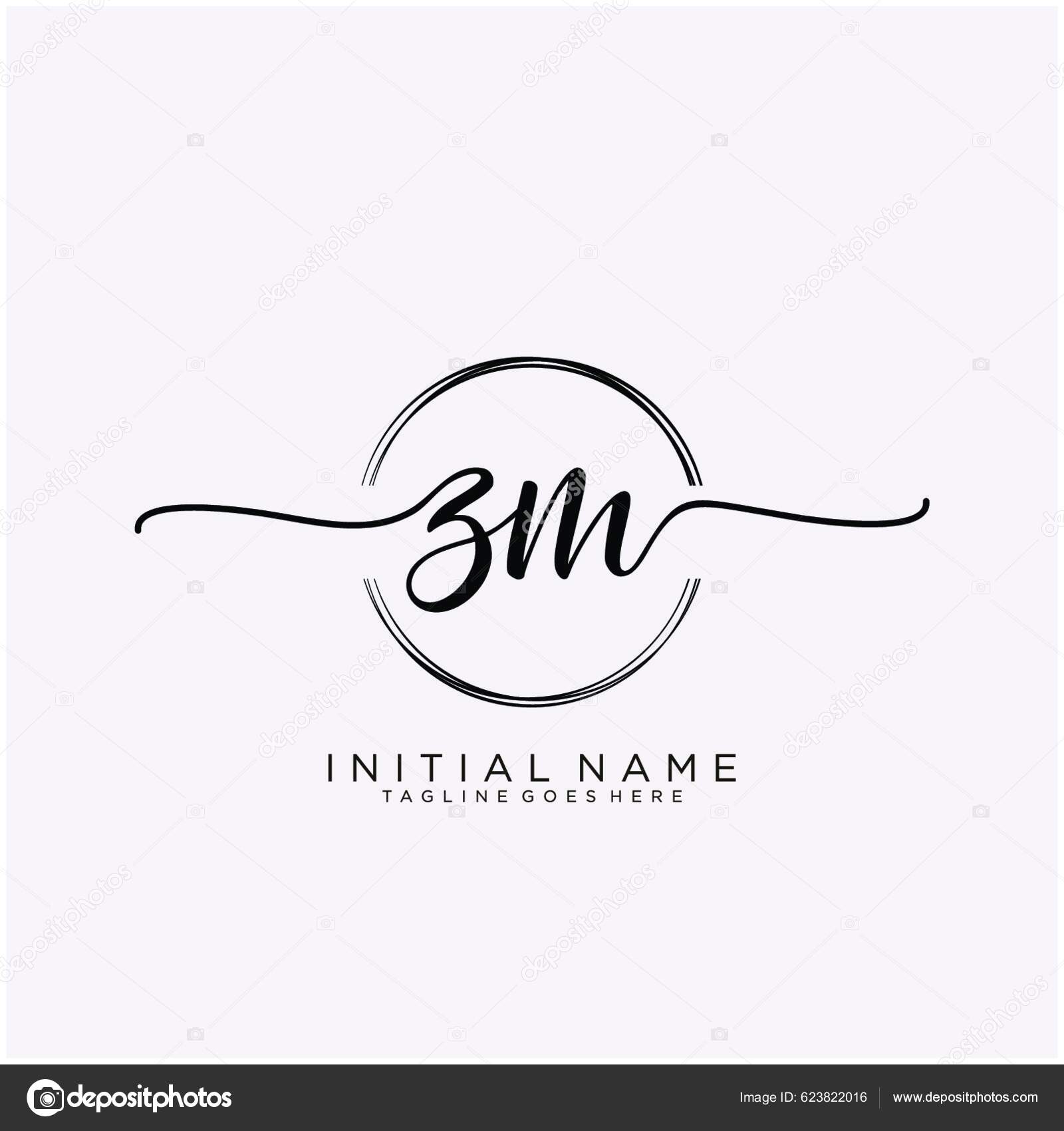 Initial Handwriting Logo Circle Template Vector Stock Vector By ©yayimages 623822016 0032