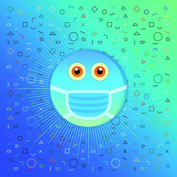 Desenhos Animados Máscara Design Emoji Arte — Vetor de Stock