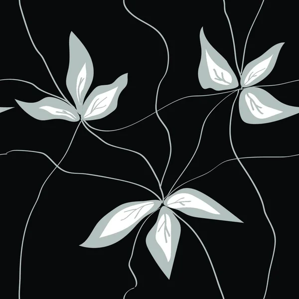 Όμορφη Τέχνη Χαρτί Αδιάλειπτη Μοτίβο Λουλούδια Κλασικό Αποτύπωμα Καλοκαίρι Διανυσματική — Διανυσματικό Αρχείο
