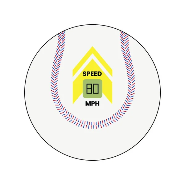 Baseball Ball Pitching Speed Sensor Pictogram Vector Illustration — Stock Vector