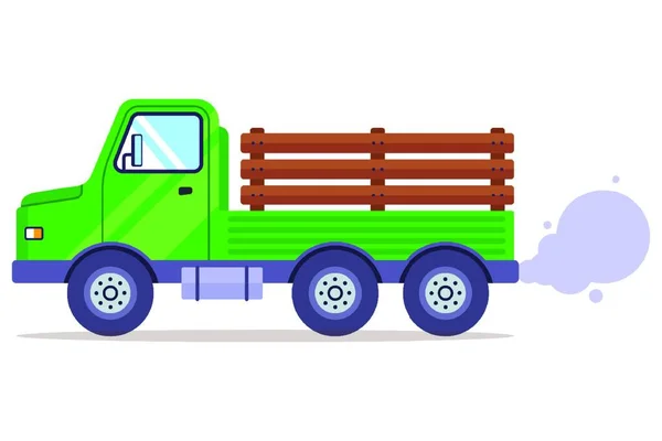 アメリカの古いグリーントラック50 商品の輸送のためのレトロな車 — ストックベクタ