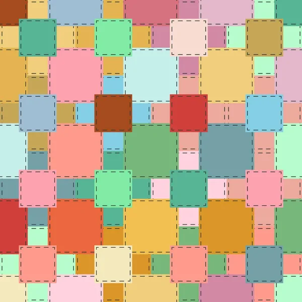 おばあちゃんの正方形のパターン 多色のかぎ針編み花 ベクターイラストファイル — ストックベクタ
