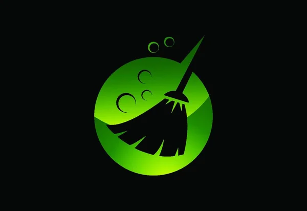 Szablon Usługi Sprzątania Domu Logo Design Symbol Znaku Firmy Sprzątającej — Wektor stockowy