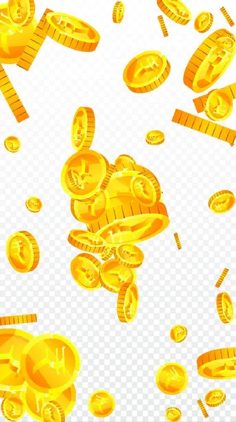 印度卢比硬币掉了 散落的黄金Inr — 图库矢量图片