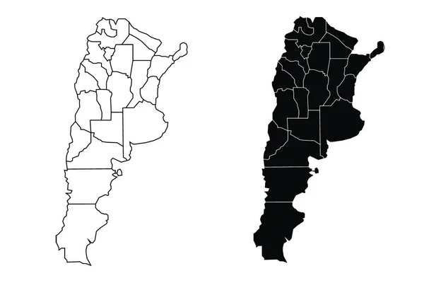 Mapa Político Argentino Bajo Detalle — Vector de stock