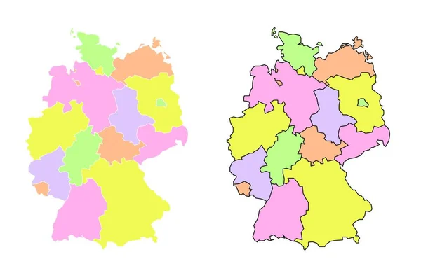 德国政治地图 低细节 — 图库矢量图片