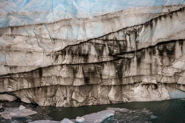 Όμορφες Χωματερές Στα Τοιχώματα Του Παγετώνα Perito Moreno Παταγονία Αργεντινή — Φωτογραφία Αρχείου