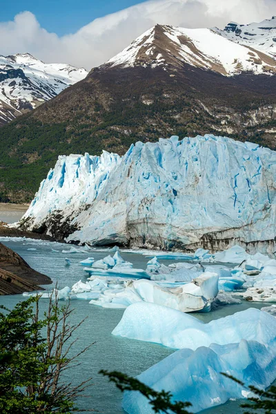Періто Морено Льодовик Гори Задньому Плані Патагонії Аргентина — стокове фото