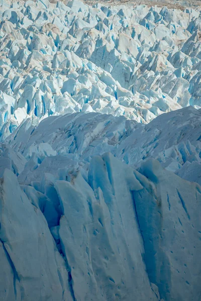 Topo Glaciar Perito Moreno Belos Picos Gelo Azul — Fotografia de Stock
