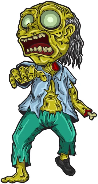 Personaje Dibujos Animados Zombies Vector Clip Art Ilustración — Vector de stock